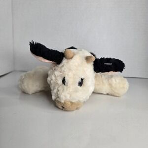 Gund Milkshake Cow Plush Cream Black Collar Pink Ears Stuffed Animal Floppy 2524
